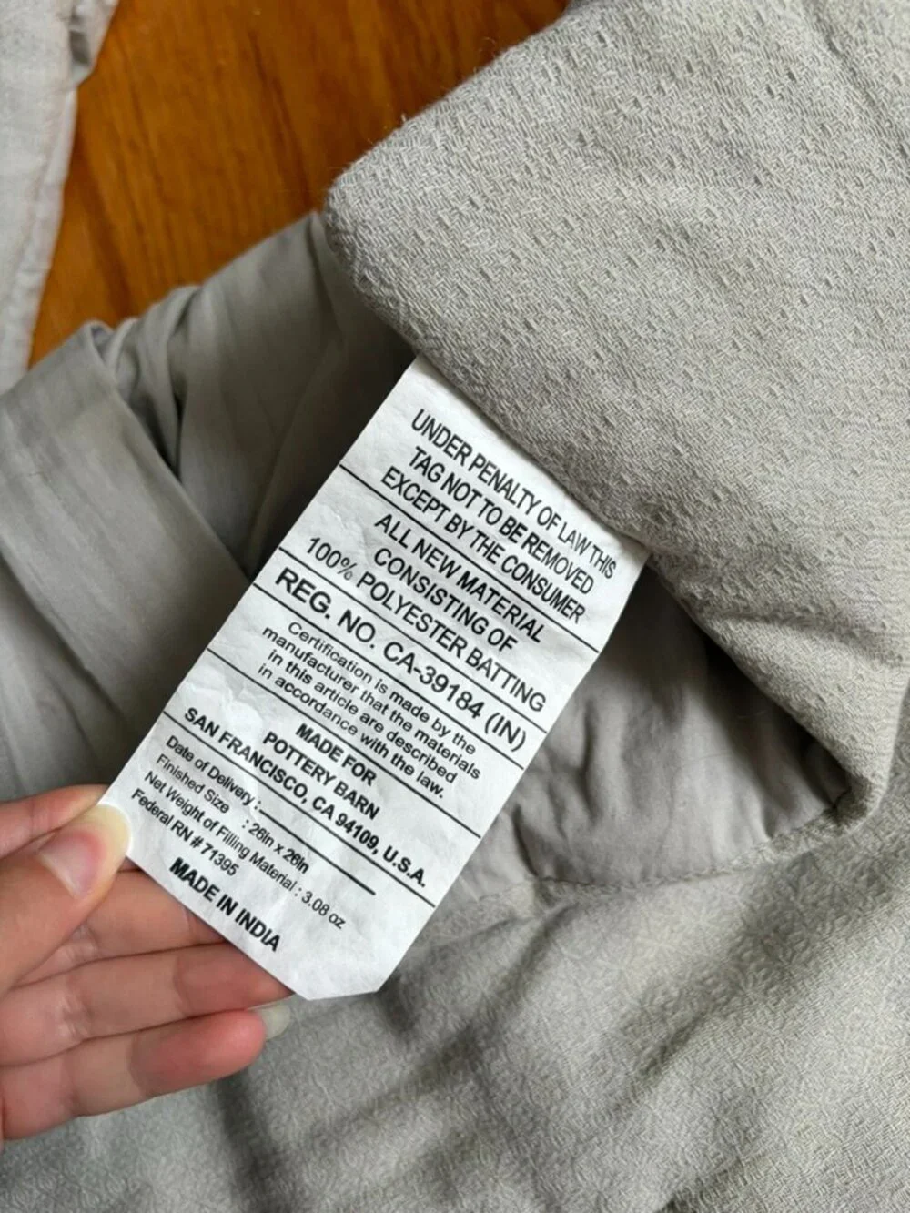 Pottery Barn Gray Cotton Euro Shams
